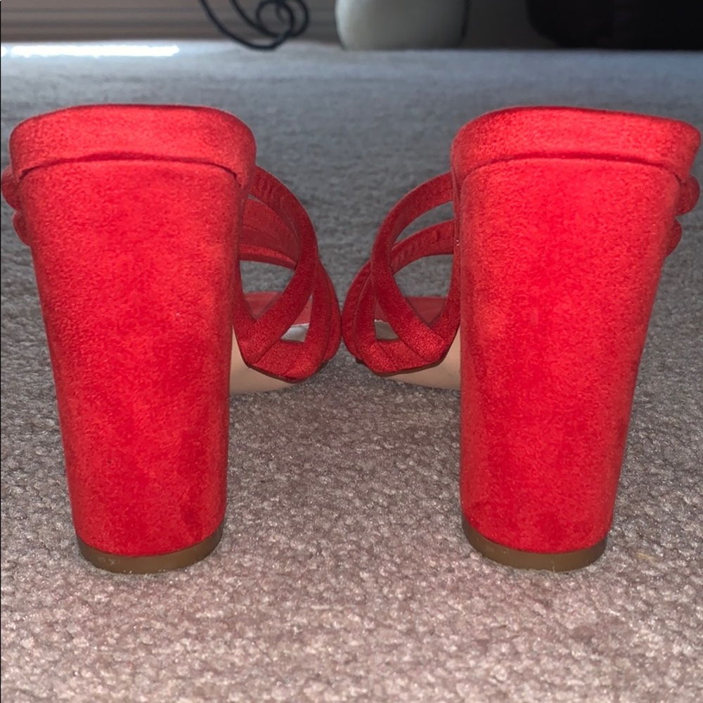 Red Block Heels - Picture 3 of 6